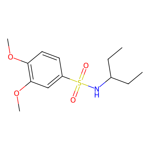 3,4-dimethoxy-N-pentan-3-ylbenzenesulfonamide structure