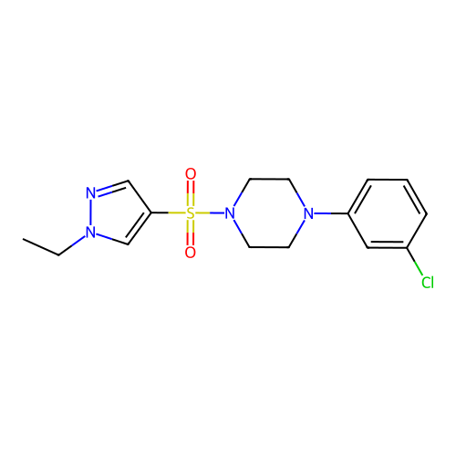 1-(3-Chlorophenyl)-4-(1-ethylpyrazol-4-yl)sulfonylpiperazine structure