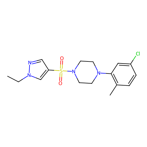 1-(5-Chloro-2-methylphenyl)-4-(1-ethylpyrazol-4-yl)sulfonylpiperazine structure