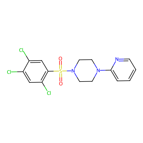 2,4,5-Trichloro-1-((4-(2-pyridyl)piperazinyl)sulfonyl)benzene structure