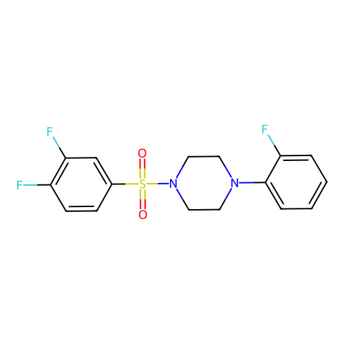 1-(3,4-Difluorophenyl)sulfonyl-4-(2-fluorophenyl)piperazine structure