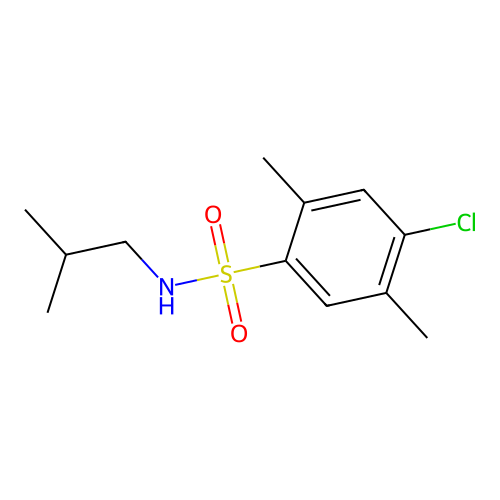 4-chloro-2,5-dimethyl-N-(2-methylpropyl)benzenesulfonamide structure