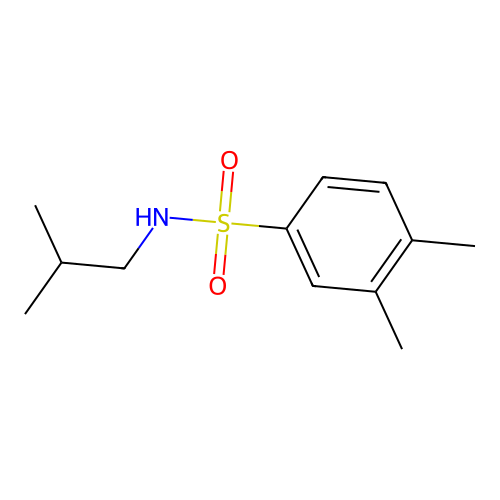 N-isobutyl-3,4-dimethylbenzenesulfonamide structure