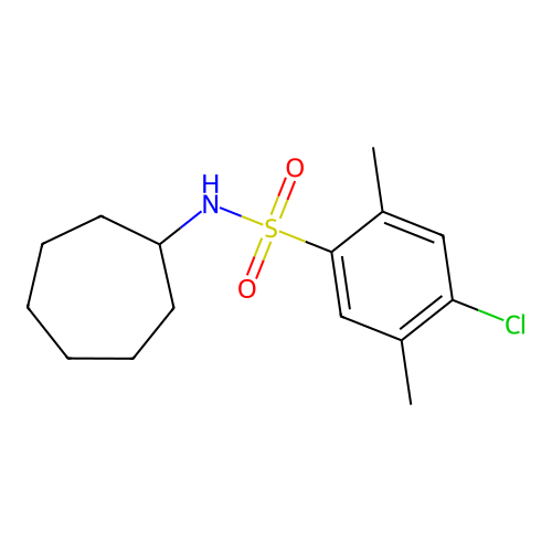 [(4-Chloro-2,5-dimethylphenyl)sulfonyl]cycloheptylamine structure