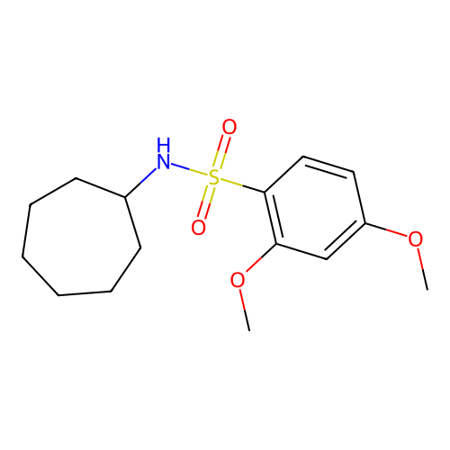 N-cycloheptyl-2,4-dimethoxybenzenesulfonamide structure