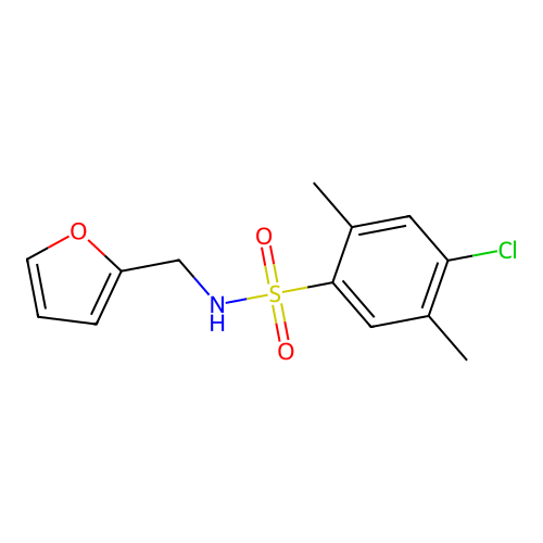 4-chloro-N-(furan-2-ylmethyl)-2,5-dimethylbenzenesulfonamide structure