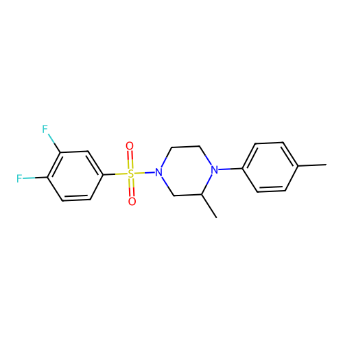 4-(3,4-Difluorophenyl)sulfonyl-2-methyl-1-(4-methylphenyl)piperazine structure