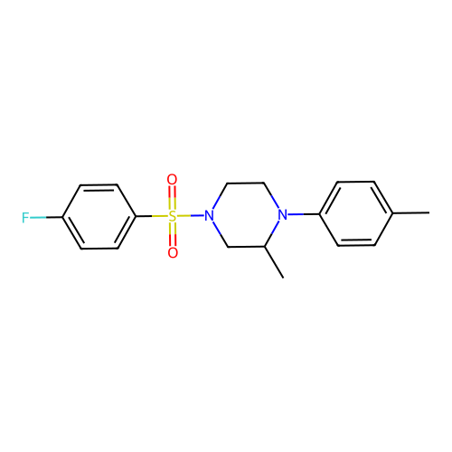 4-[(4-Fluorophenyl)sulfonyl]-2-methyl-1-(4-methylphenyl)piperazine structure