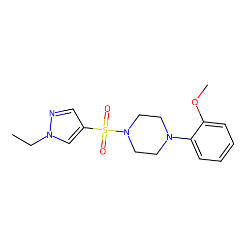 1-(1-Ethylpyrazol-4-yl)sulfonyl-4-(2-methoxyphenyl)piperazine structure