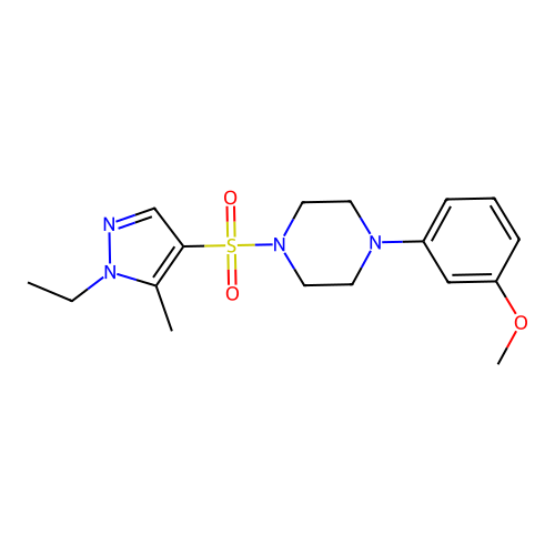 1-(1-Ethyl-5-methylpyrazol-4-yl)sulfonyl-4-(3-methoxyphenyl)piperazine structure