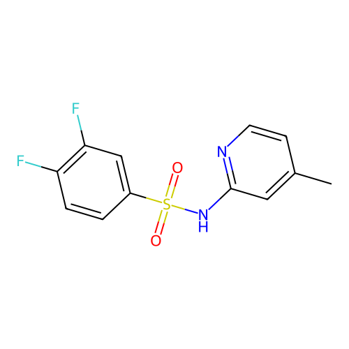 3,4-difluoro-N-(4-methylpyridin-2-yl)benzenesulfonamide structure