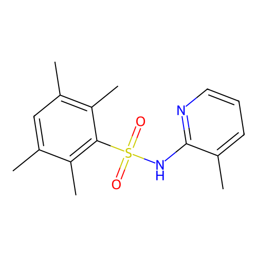 2,3,5,6-tetramethyl-N-(3-methylpyridin-2-yl)benzenesulfonamide structure
