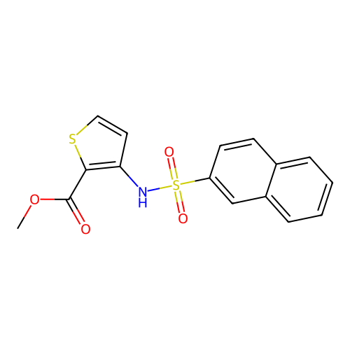 Methyl 3-[(2-naphthylsulfonyl)amino]thiophene-2-carboxylate structure