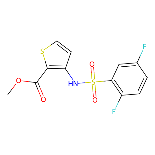 Methyl 3-{[(2,5-difluorophenyl)sulfonyl]amino}thiophene-2-carboxylate structure