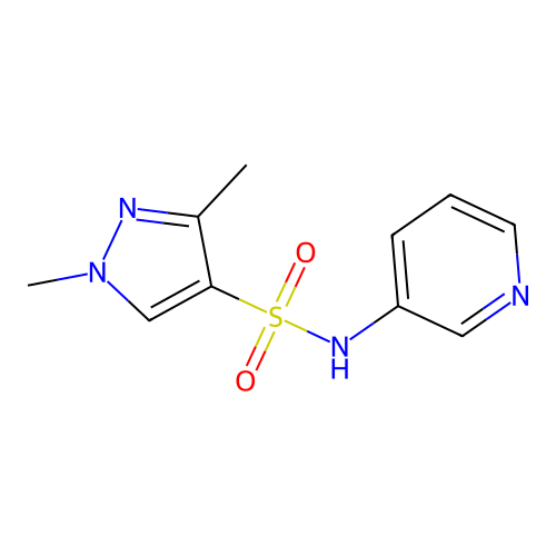 1,3-dimethyl-N-pyridin-3-ylpyrazole-4-sulfonamide structure