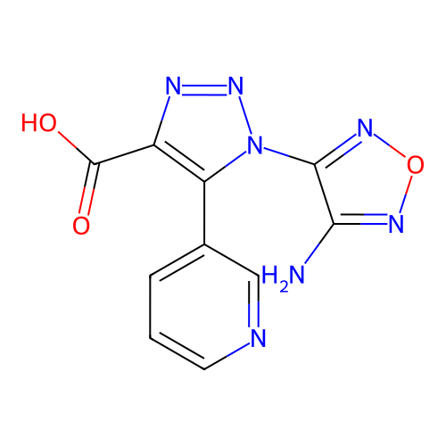 1-(4-amino-1,2,5-oxadiazol-3-yl)-5-(pyridin-3-yl)-1H-1,2,3-triazole-4-carboxylic acid structure