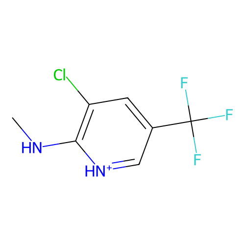 3-chloro-N-methyl-5-(trifluoromethyl)pyridin-1-ium-2-amine structure
