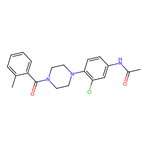 N-[3-chloro-4-[4-(2-methylbenzoyl)piperazin-1-yl]phenyl]acetamide structure