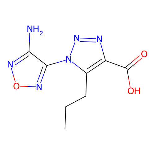 1-(4-amino-1,2,5-oxadiazol-3-yl)-5-propyl-1H-1,2,3-triazole-4-carboxylic acid structure
