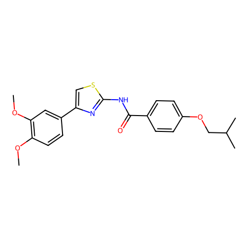 N-[4-(3,4-dimethoxyphenyl)-1,3-thiazol-2-yl]-4-(2-methylpropoxy)benzamide structure