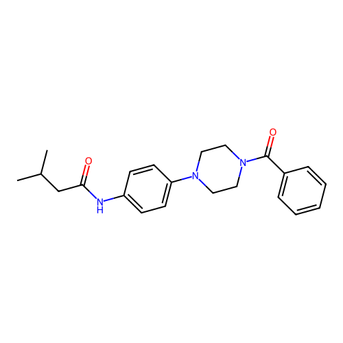 N-[4-(4-benzoylpiperazin-1-yl)phenyl]-3-methylbutanamide structure