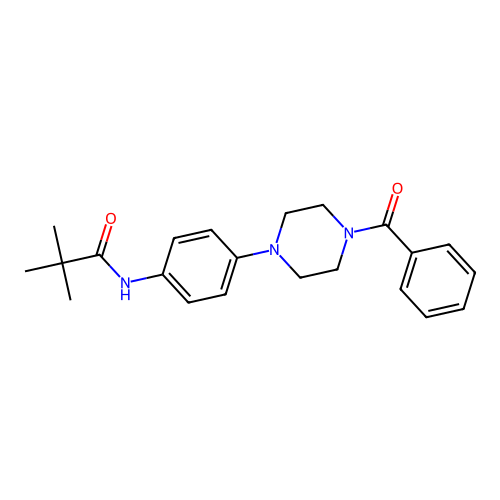 N-[4-(4-benzoylpiperazin-1-yl)phenyl]-2,2-dimethylpropanamide structure