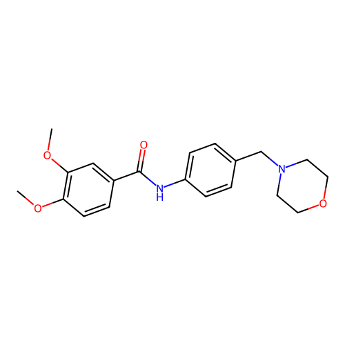 3,4-dimethoxy-N-[4-(morpholin-4-ylmethyl)phenyl]benzamide structure