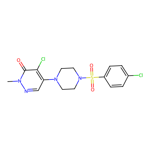 4-chloro-5-(4-((4-chlorophenyl)sulfonyl)piperazin-1-yl)-2-methylpyridazin-3(2H)-one structure