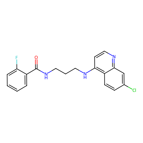 N-(3-((7-chloroquinolin-4-yl)amino)propyl)-2-fluorobenzamide structure