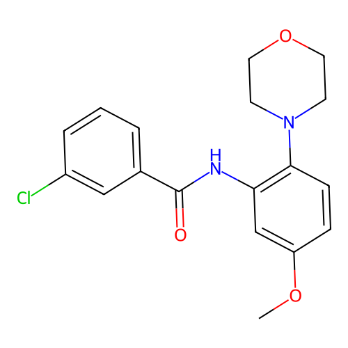 3-chloro-N-(5-methoxy-2-morpholin-4-ylphenyl)benzamide structure