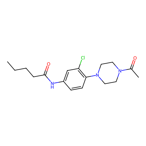 N-[4-(4-acetylpiperazin-1-yl)-3-chlorophenyl]pentanamide structure