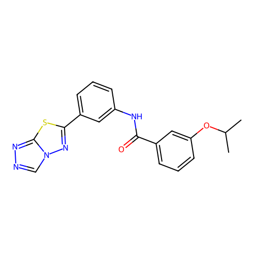 3-isopropoxy-N-(3-[1,2,4]triazolo[3,4-b][1,3,4]thiadiazol-6-ylphenyl)benzamide structure