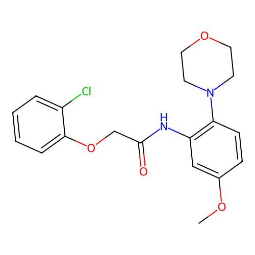 2-(2-chlorophenoxy)-N-(5-methoxy-2-morpholin-4-ylphenyl)acetamide structure