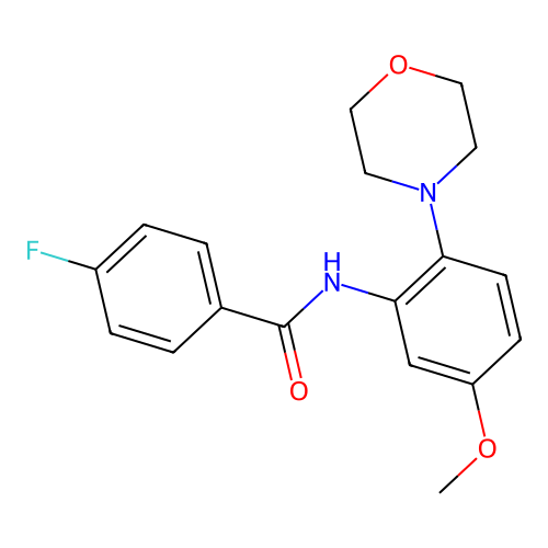 4-fluoro-N-[5-methoxy-2-(4-morpholinyl)phenyl]benzamide structure