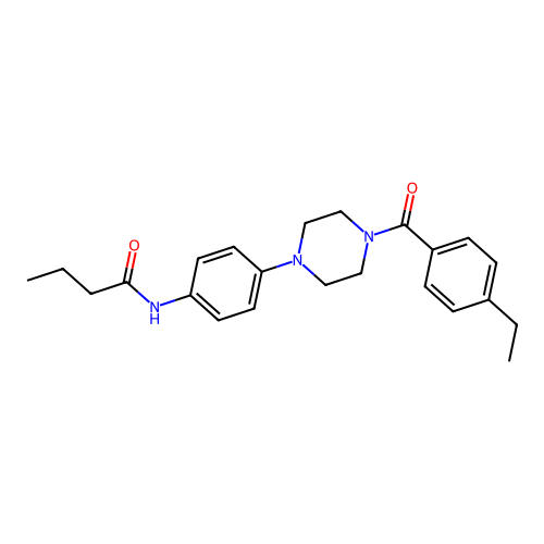 N-[4-[4-(4-ethylbenzoyl)piperazin-1-yl]phenyl]butanamide structure