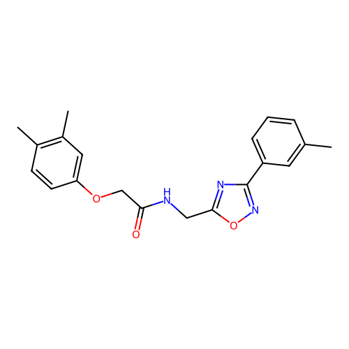 2-(3,4-dimethylphenoxy)-N-[[3-(3-methylphenyl)-1,2,4-oxadiazol-5-yl]methyl]acetamide structure