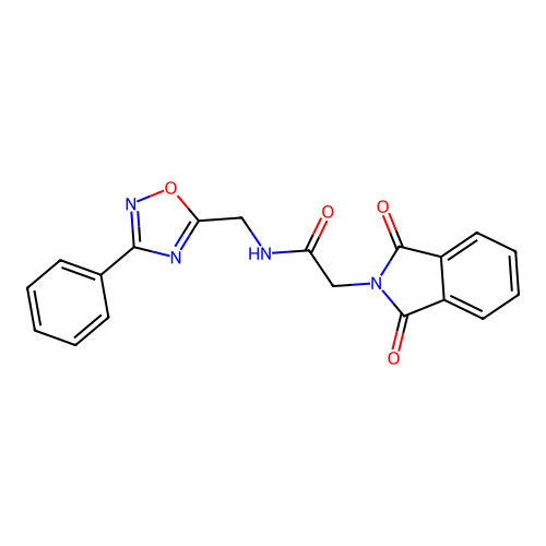 2-(1,3-dioxo-2,3-dihydro-1H-isoindol-2-yl)-N-[(3-phenyl-1,2,4-oxadiazol-5-yl)methyl]acetamide structure