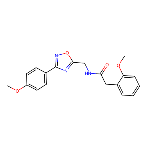 2-(2-methoxyphenyl)-N-{[3-(4-methoxyphenyl)-1,2,4-oxadiazol-5-yl]methyl}acetamide structure