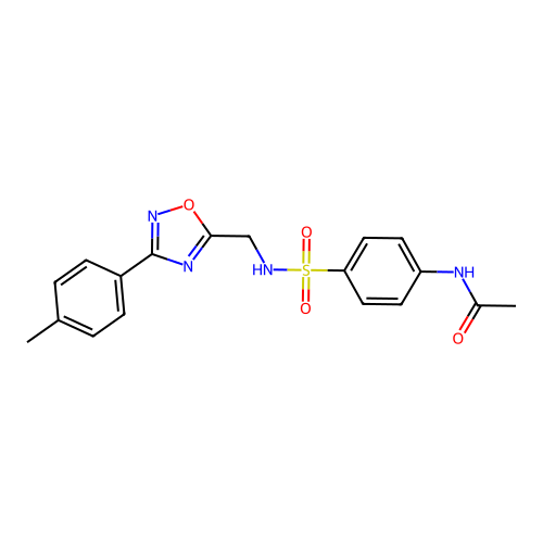 N-[4-({[3-(4-methylphenyl)-1,2,4-oxadiazol-5-yl]methyl}sulfamoyl)phenyl]acetamide structure