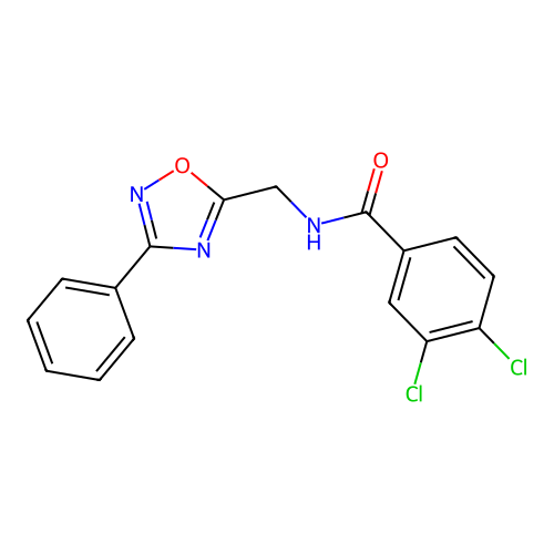 3,4-dichloro-N-[(3-phenyl-1,2,4-oxadiazol-5-yl)methyl]benzamide structure