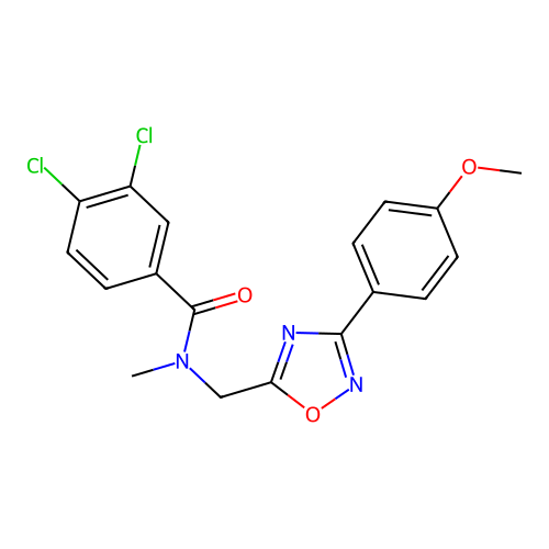 3,4-dichloro-N-[[3-(4-methoxyphenyl)-1,2,4-oxadiazol-5-yl]methyl]-N-methylbenzamide structure
