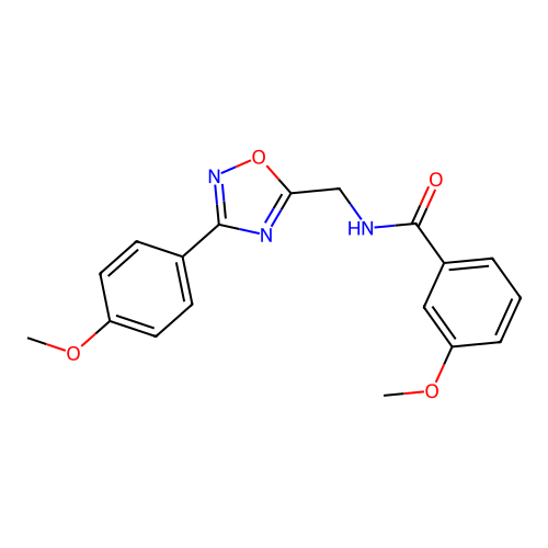 3-methoxy-N-[[3-(4-methoxyphenyl)-1,2,4-oxadiazol-5-yl]methyl]benzamide structure