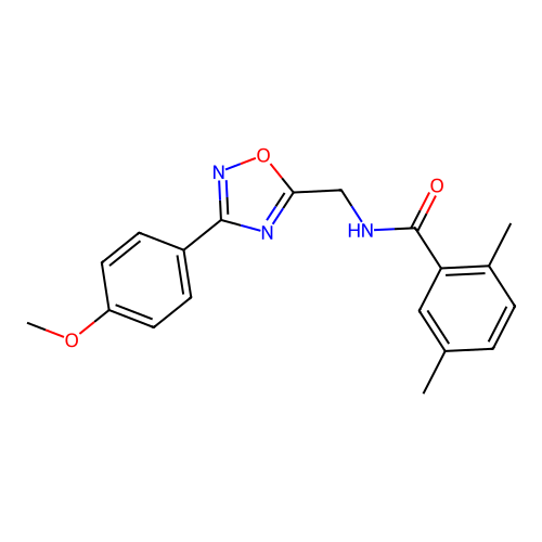 N-[[3-(4-methoxyphenyl)-1,2,4-oxadiazol-5-yl]methyl]-2,5-dimethylbenzamide structure