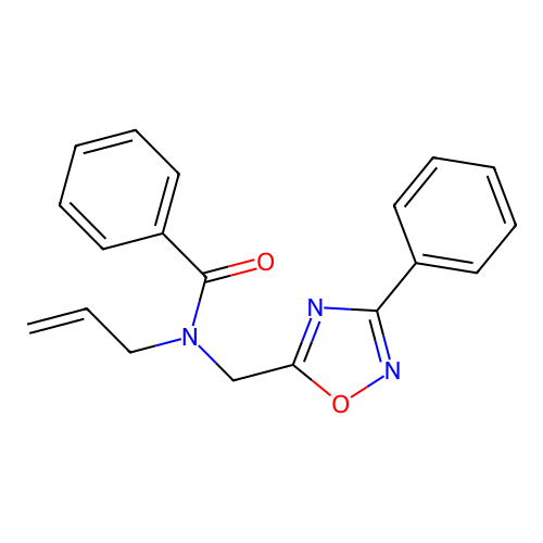 N-[(3-phenyl-1,2,4-oxadiazol-5-yl)methyl]-N-prop-2-enylbenzamide structure