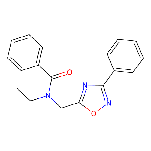 N-ethyl-N-[(3-phenyl-1,2,4-oxadiazol-5-yl)methyl]benzamide structure
