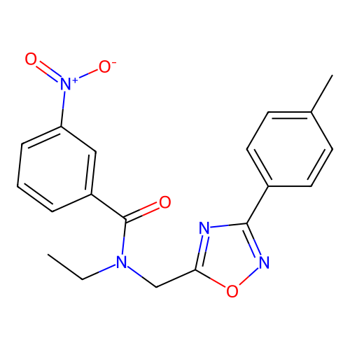 N-ethyl-N-{[3-(4-methylphenyl)-1,2,4-oxadiazol-5-yl]methyl}-3-nitrobenzamide structure