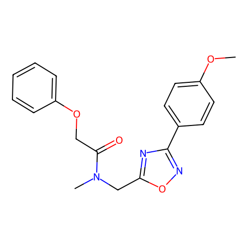 N-[[3-(4-methoxyphenyl)-1,2,4-oxadiazol-5-yl]methyl]-N-methyl-2-phenoxyacetamide structure