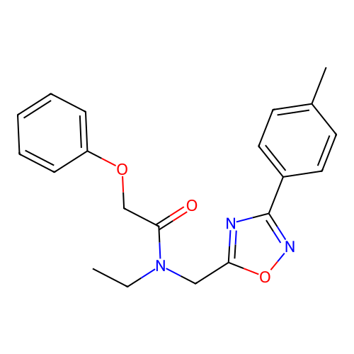 N-ethyl-N-[[3-(4-methylphenyl)-1,2,4-oxadiazol-5-yl]methyl]-2-phenoxyacetamide structure