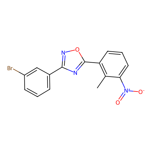 3-(3-Bromophenyl)-5-(2-methyl-3-nitrophenyl)-1,2,4-oxadiazole structure