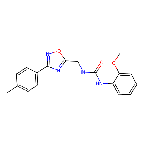 1-(2-Methoxyphenyl)-3-[[3-(4-methylphenyl)-1,2,4-oxadiazol-5-yl]methyl]urea structure